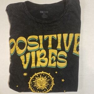Positive Vibes Acid washed tee 2X
